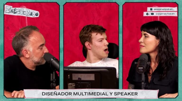 Captura del episodio de Inesperado Podcast dedicado a la parálisis cerebral y la comunicación alternativa.